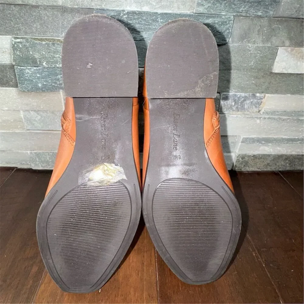 Essex Lane Women's 8.5 Caramel‎ Cognac Brown Block Heel Ankle Booties